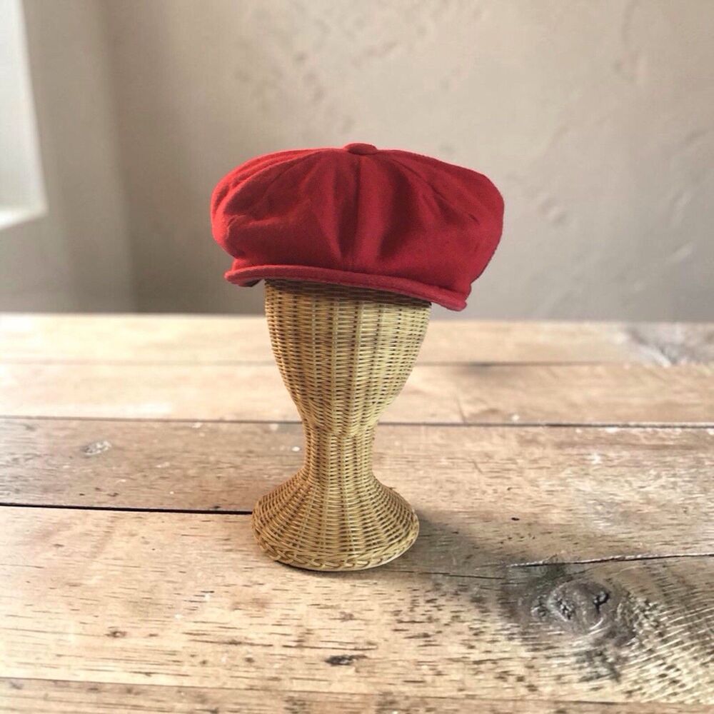 Vintage Dobbs 5 Th Avenue Newsboy Cap Red Adjustable One Size